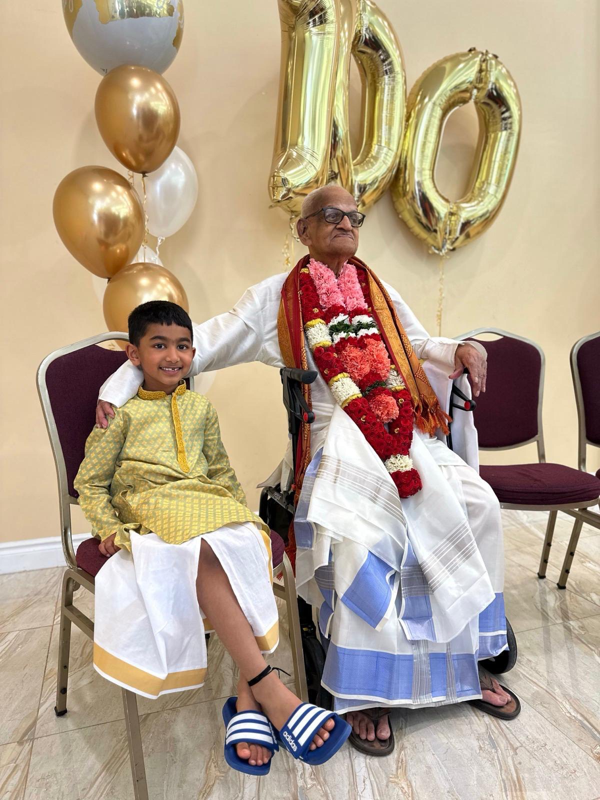 Subramaniam at his 100th birthday celebration